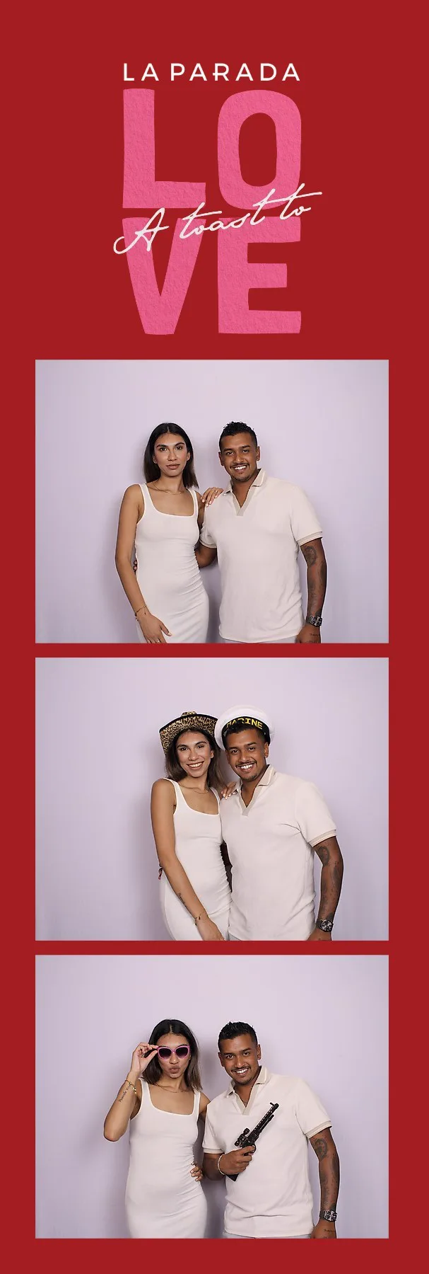 Red Selfie Cube strip print design