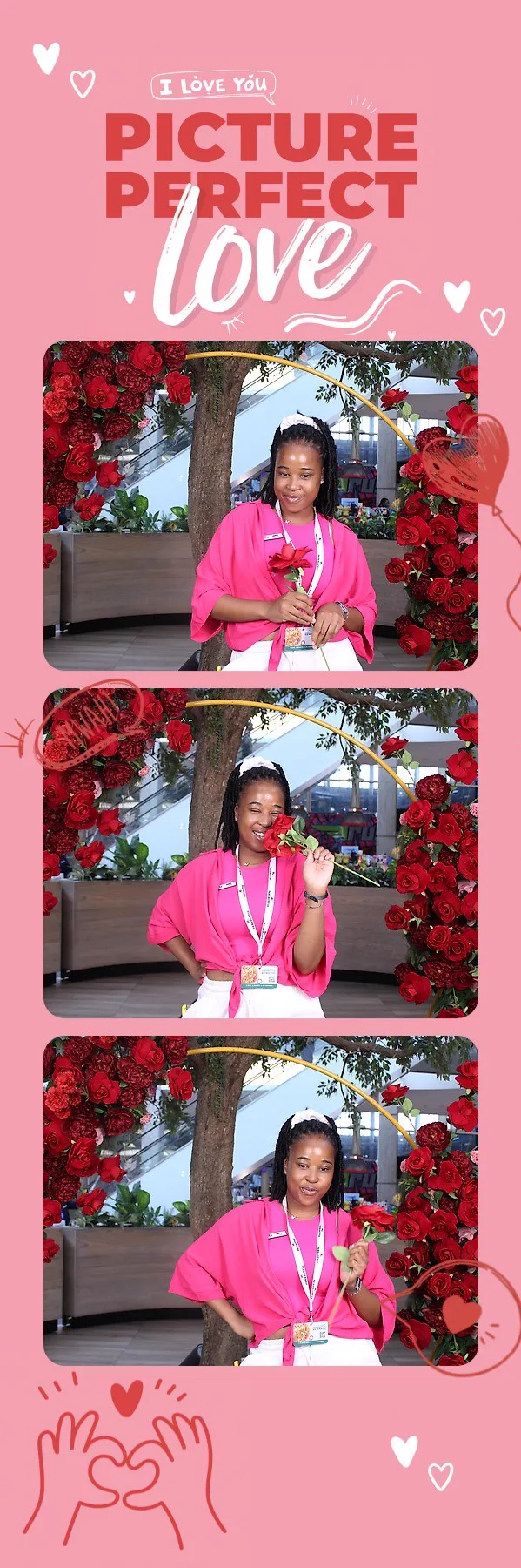 Pink Selfie Cube strip print design