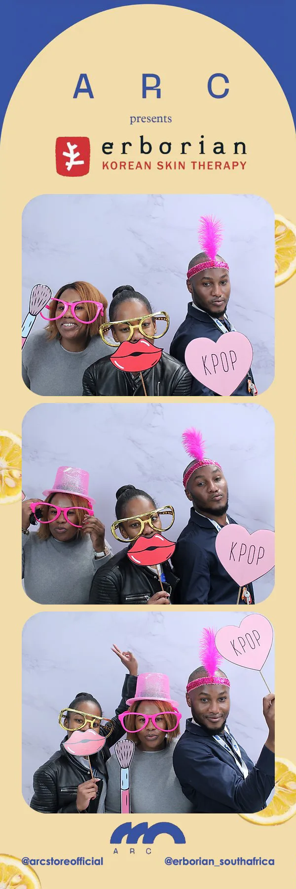 Gold and white Selfie Cube strip print design